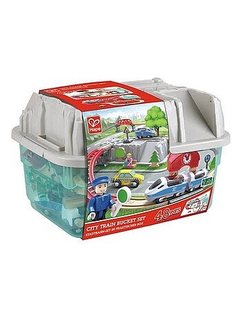 Set de train urbain dans boîte de rangement