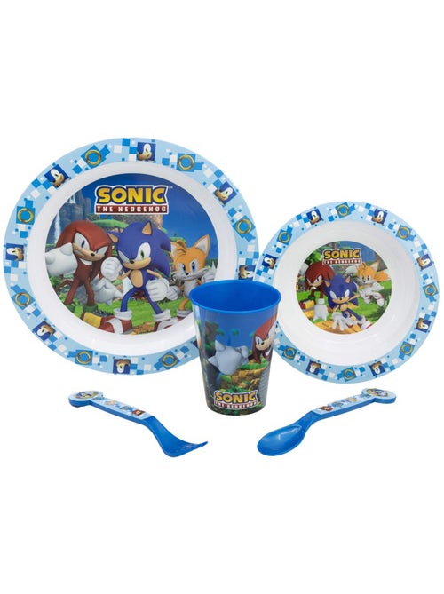 Set de vaisselle enfant SONIC 5 pièces – assiette, bol, gobelet et couverts - Kiabi