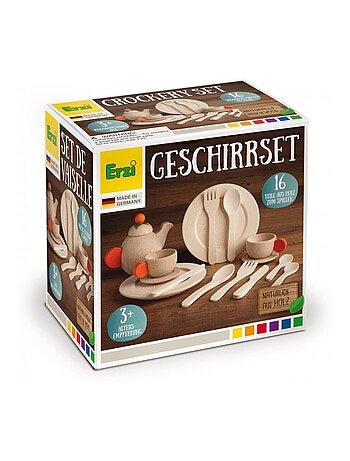 Set de vaisselle naturel 16 pcs