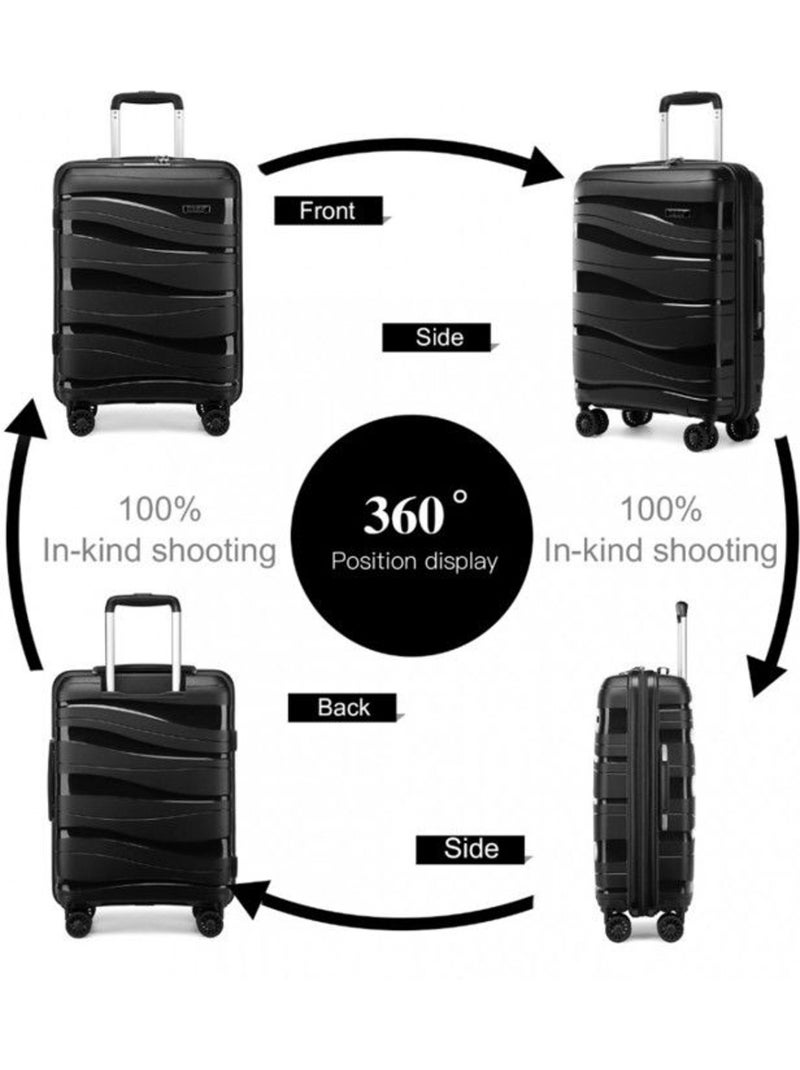 Set de valises - 14/20/24/28 cm abs 100 l tsa - kono Noir - Kiabi