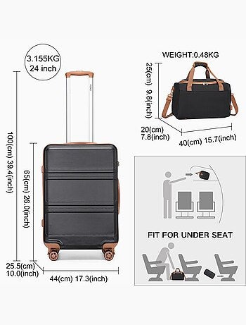 Set de valises - 25.5/40 cm abs 66 l tsa - kono