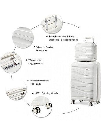Set de valises - 28x21x15 cm rigide 4 roulettes serrure tsa - kono