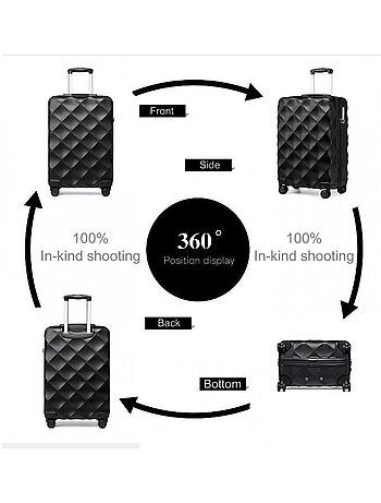 Set de valises - 53x35x21 cm rigide 34 l tsa - british traveller