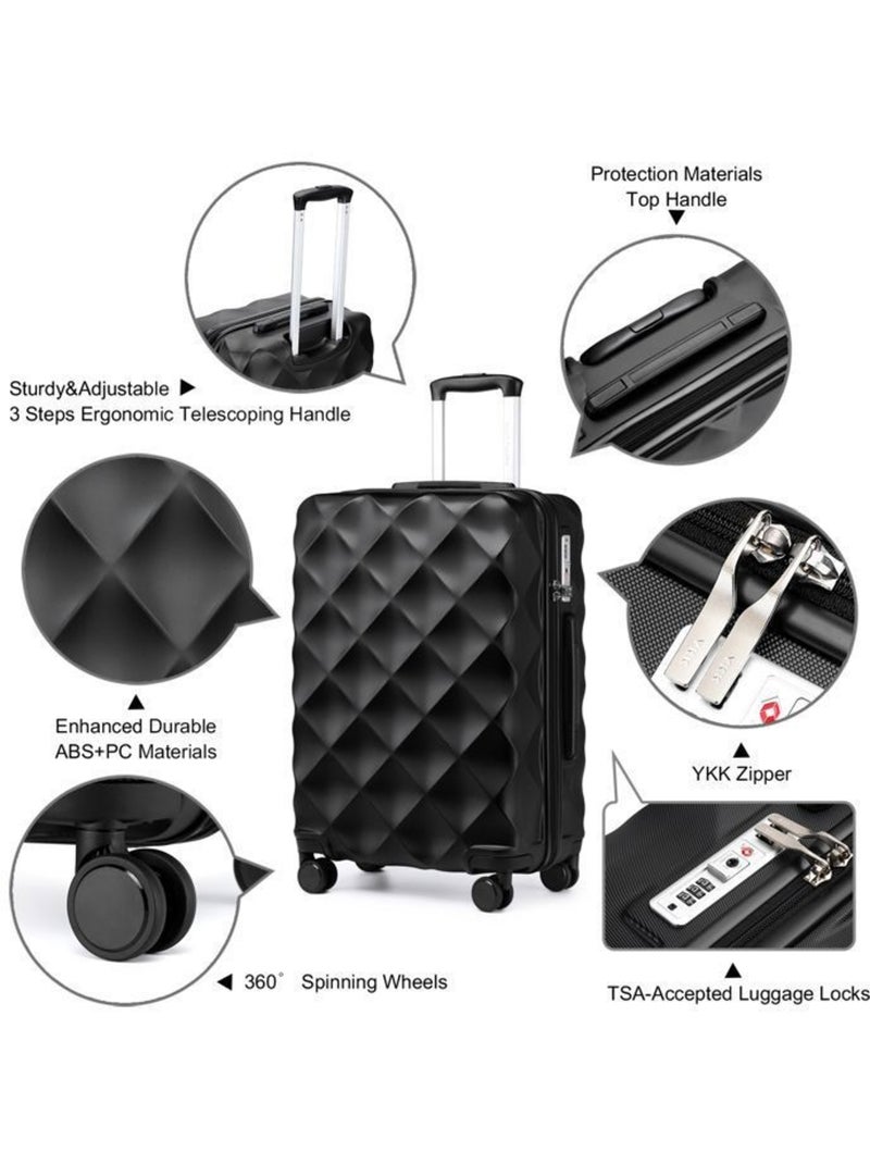 Set de valises - 53x35x21 cm rigide 34 l tsa - british traveller Noir - Kiabi