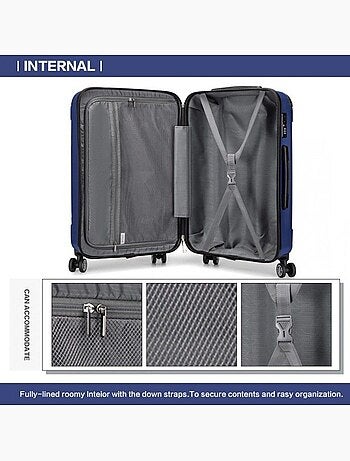 Set de valises - 54/67/76 cm abs 4 roulettes - kono