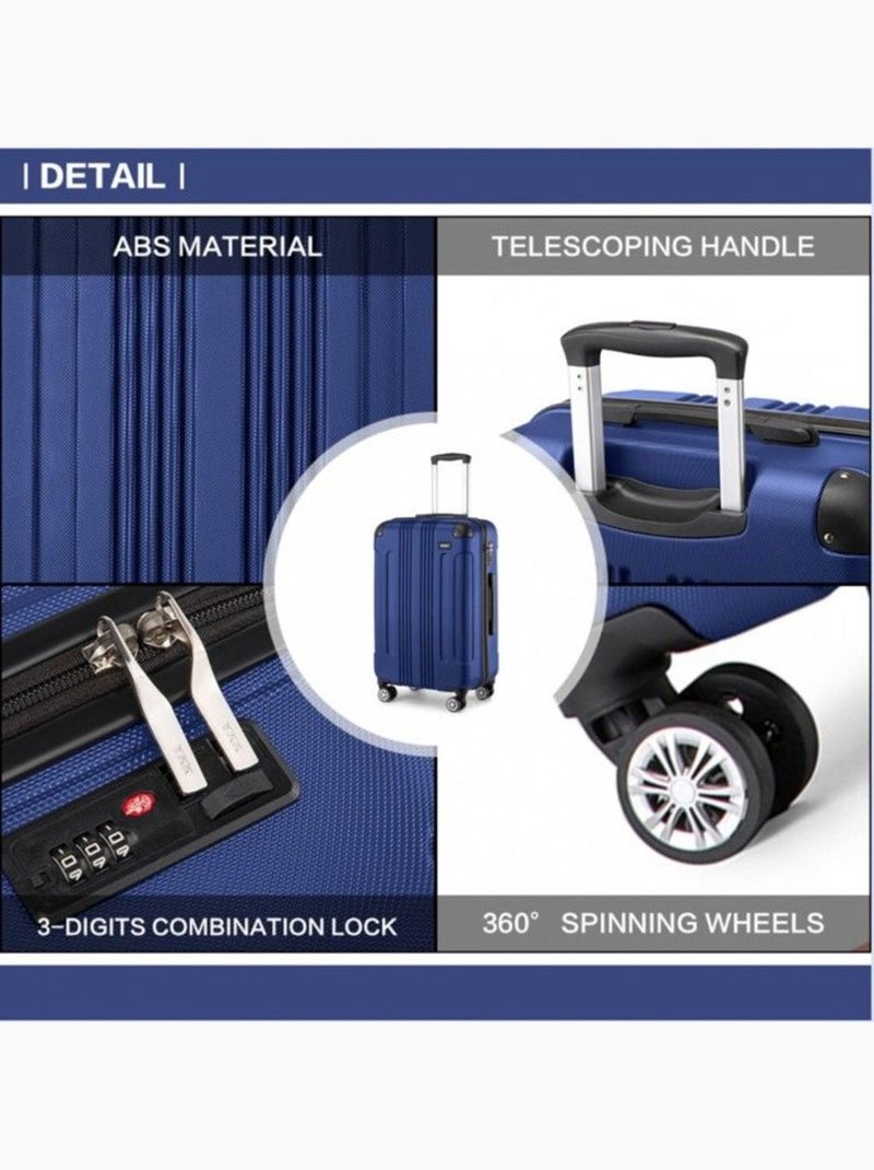 Set de valises - 54/67/76 cm abs 4 roulettes - kono Bleu - Kiabi