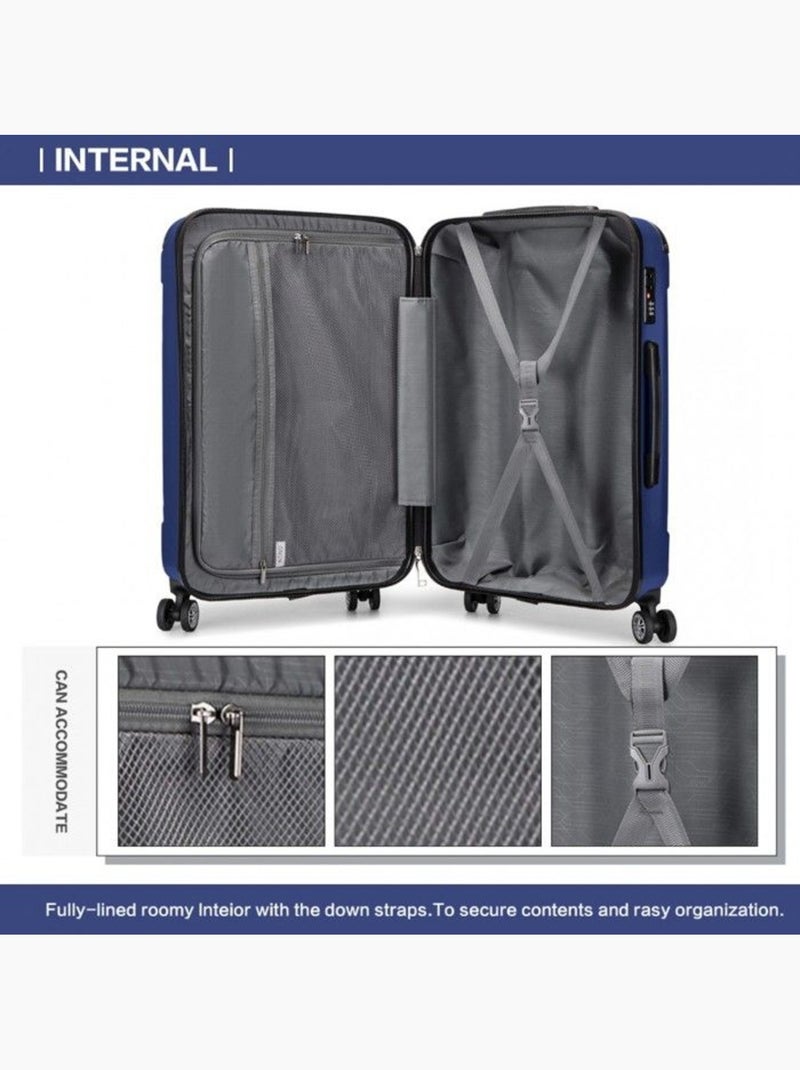 Set de valises - 54/67/76 cm abs 4 roulettes - kono Bleu - Kiabi