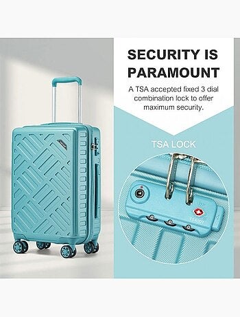 Set de valises - 55/64.5/74 cm abs 4 roulettes serrure tsa - kono