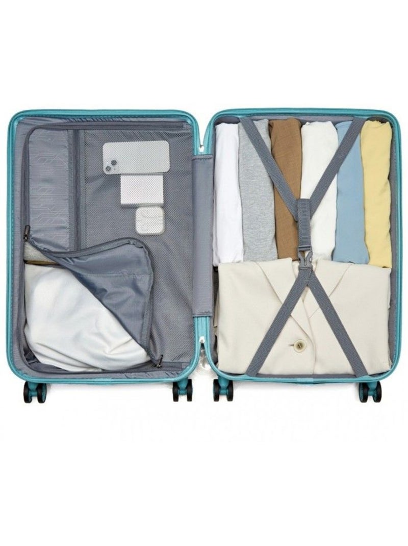 Set de valises - 55/64.5/74 cm abs 4 roulettes serrure tsa - kono Bleu - Kiabi