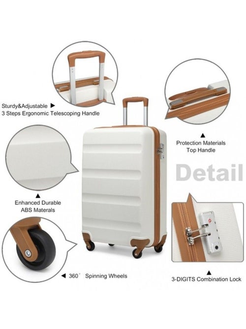 Set de valises - 55x38x20 cm abs 4 roulettes serrure tsa - kono - Kiabi