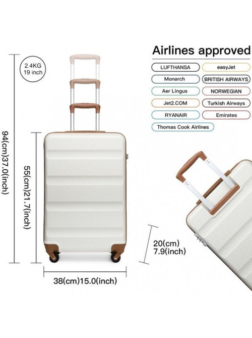 Set de valises - 55x38x20 cm abs 4 roulettes serrure tsa - kono - Kiabi