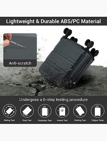 Set de valises - 55x38x20 cm abs 4 roulettes serrure tsa - kono