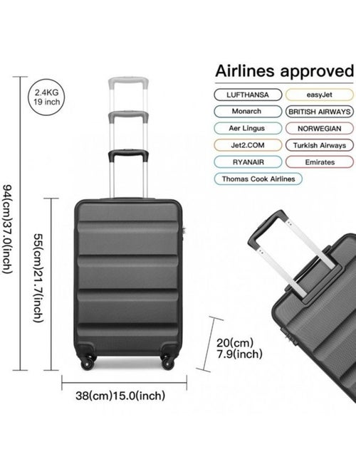Set de valises - 55x38x20 cm abs 4 roulettes serrure tsa - kono - Kiabi