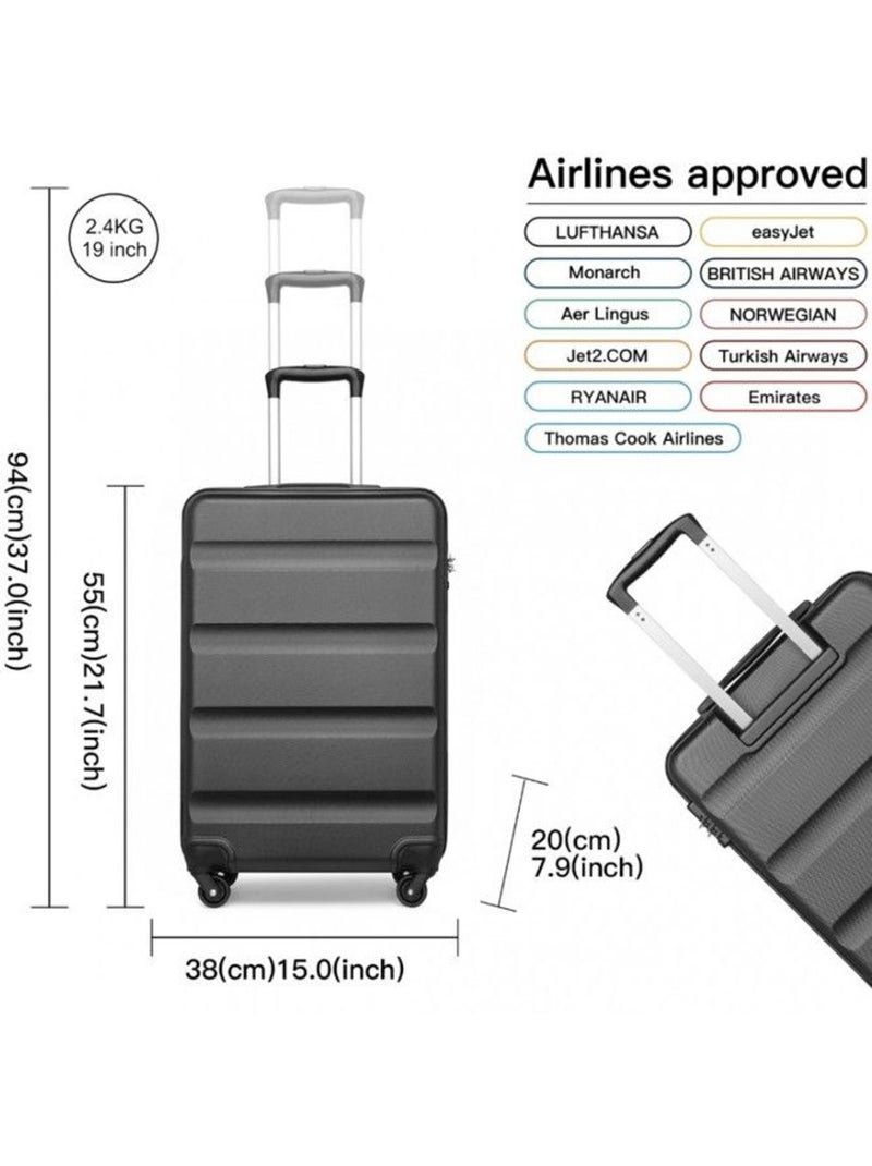 Set de valises - 55x38x20 cm abs 4 roulettes serrure tsa - kono Gris - Kiabi