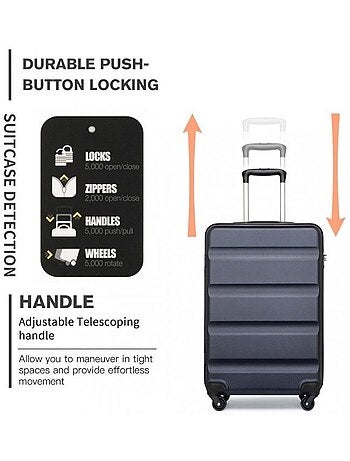 Set de valises - 55x38x20 cm abs 4 roulettes serrure tsa - kono