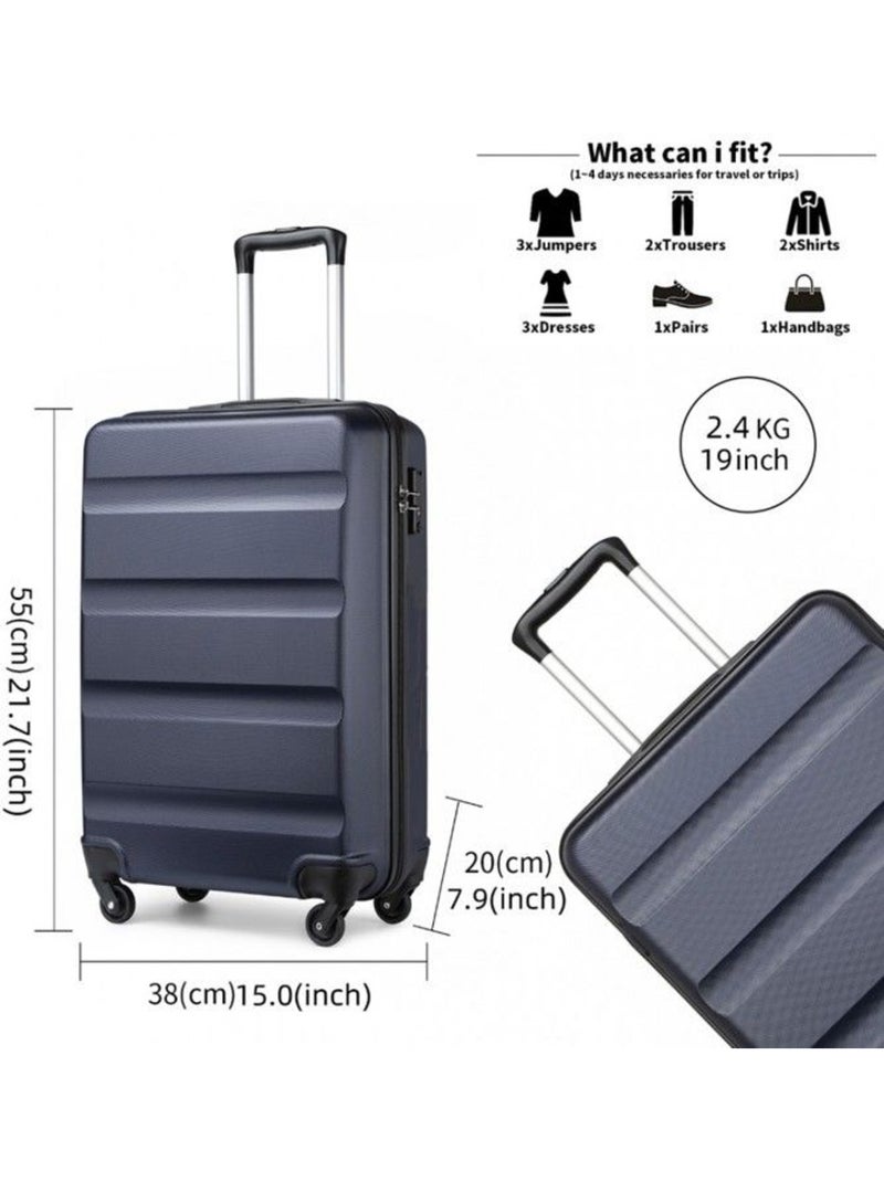 Set de valises - 55x38x20 cm abs 4 roulettes serrure tsa - kono Gris - Kiabi