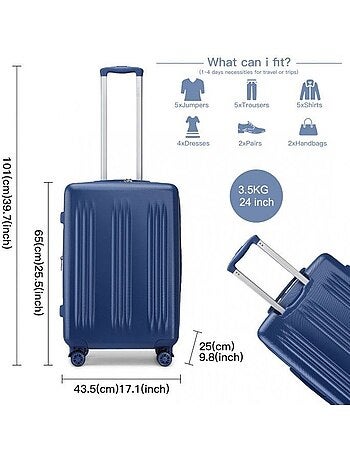 Set de valises - 65x43.5x25 cm abs serrure tsa - kono