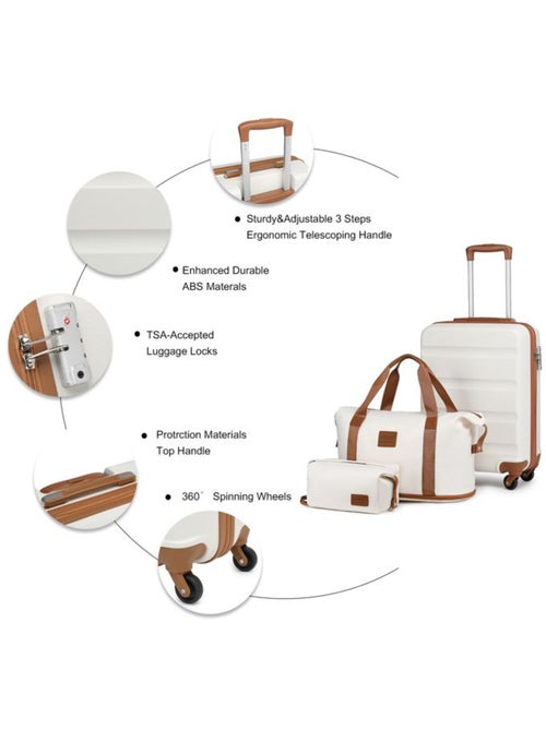 Set de valises - 66x45x26 cm abs 63 l à code - kono - Kiabi Set de valises - 66x45x26 cm abs 63 l à code - kono - Kiabi
