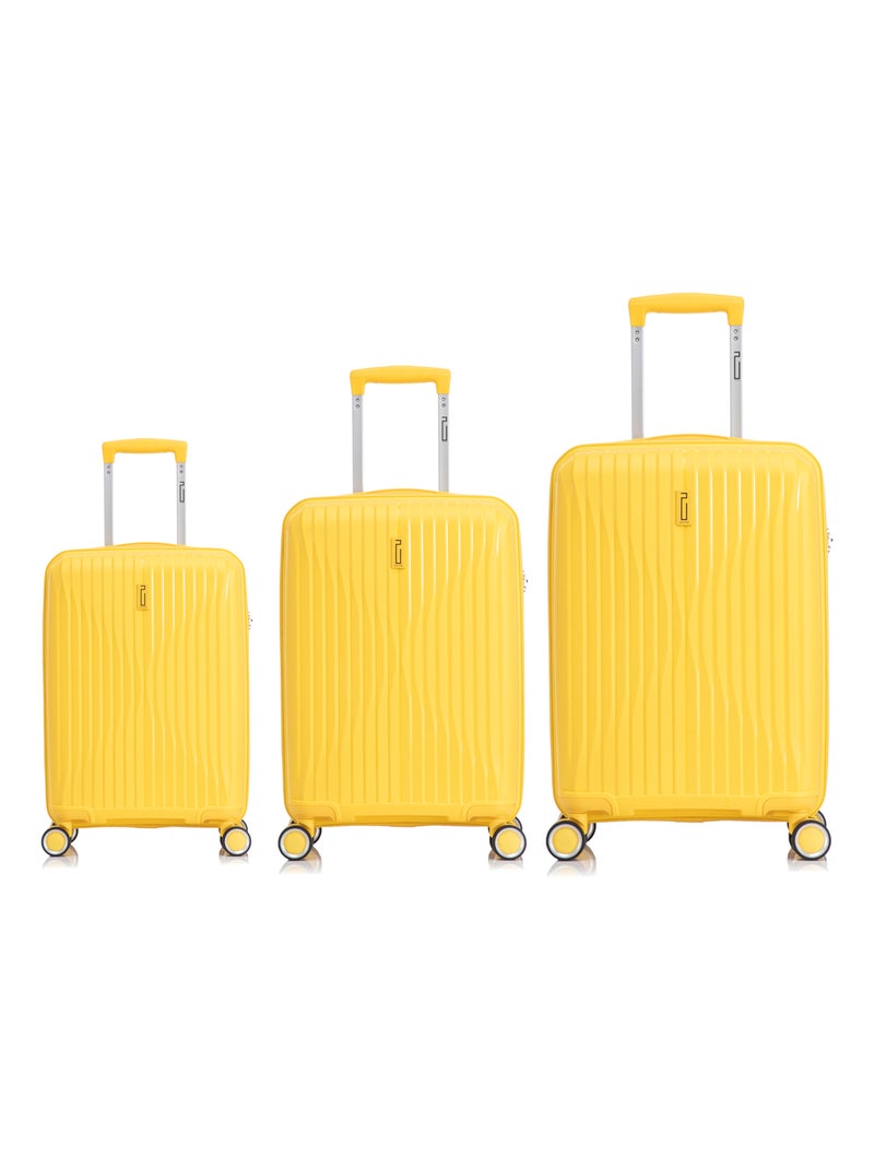 Set de Valises 3 Pièces | Cabine + Moyenne + Grande en Polypropylène | Serrure TSA | CELIMS France Beige - Kiabi