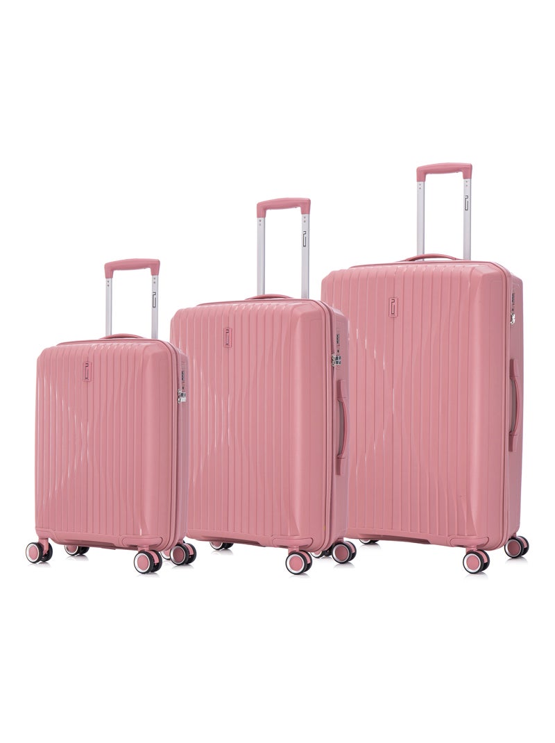 Set de Valises 3 Pièces | Cabine + Moyenne + Grande  en Polypropylène | Serrure TSA | CELIMS France Rose - Kiabi