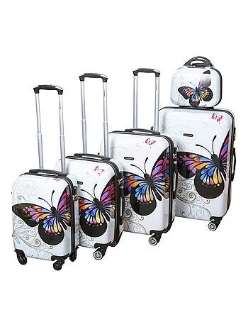 Set de Valises 4 Pièces | Cabine + Moyenne + Grande + Vanity | Valise Polycarbonate | CELIMS France