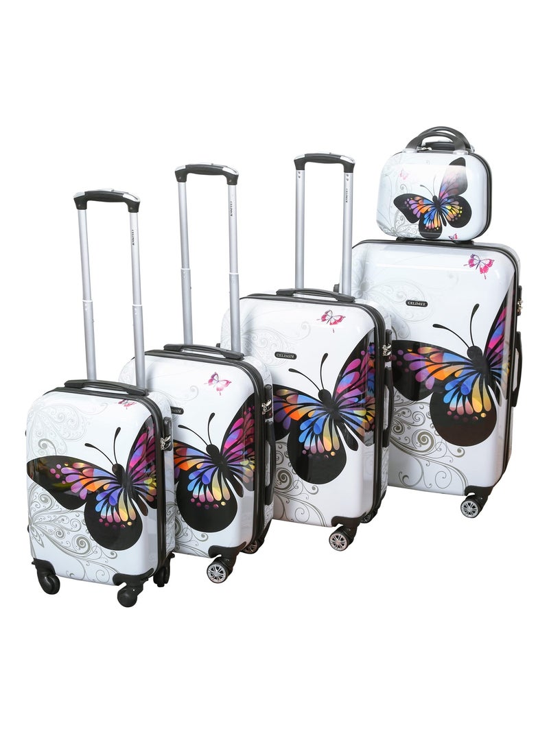 Set de Valises 4 Pièces | Cabine + Moyenne + Grande + Vanity | Valise Polycarbonate | CELIMS France Blanc - Kiabi