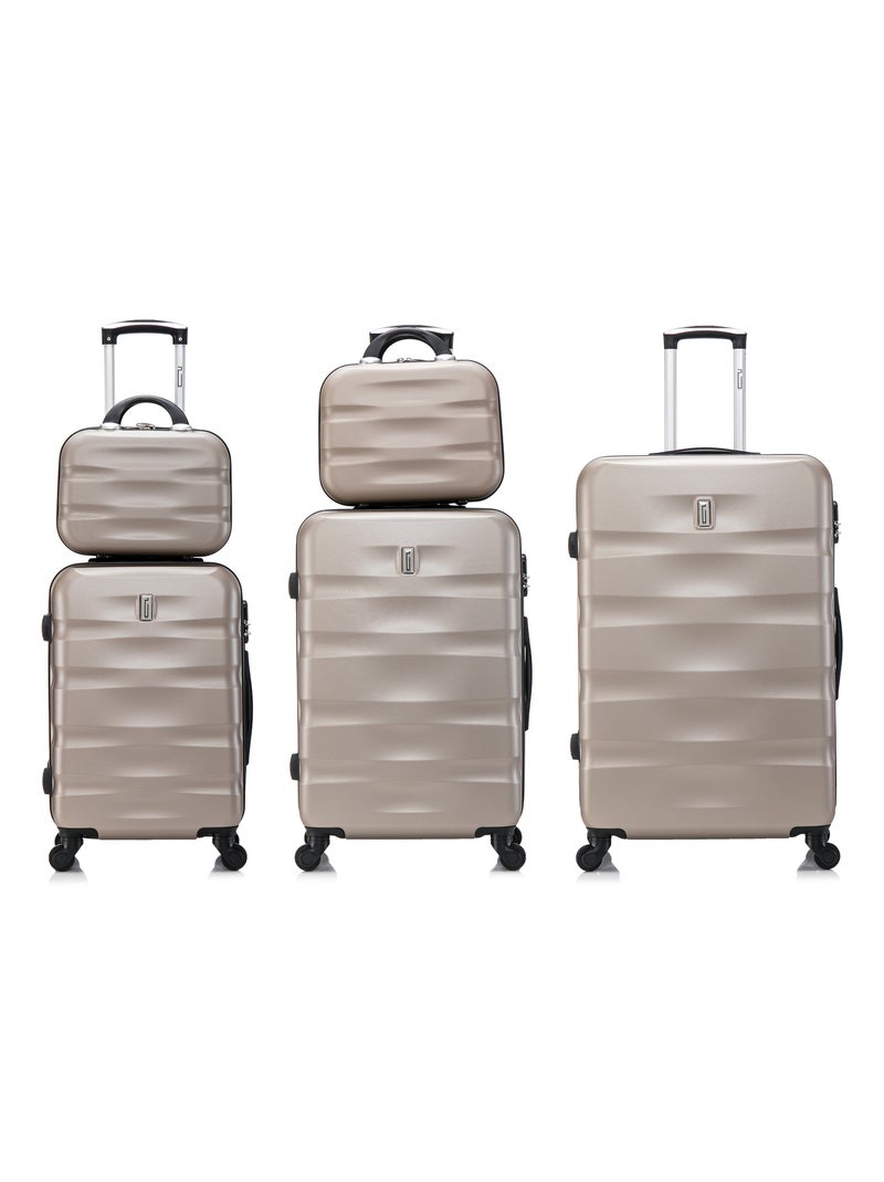 Set de Valises 5 Pièces | Cabine + Moyenne + Grande + 2 Vanity | CELIMS France Champagne - Kiabi