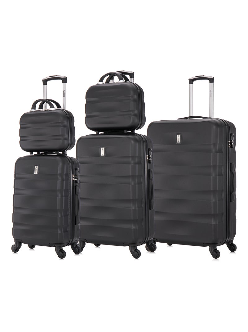 Set de Valises 5 Pièces | Cabine + Moyenne + Grande + 2 Vanity | CELIMS France Noir - Kiabi