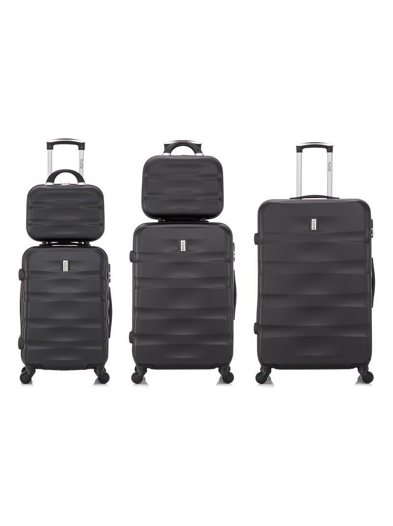 Set de Valises 5 Pièces | Cabine + Moyenne + Grande + 2 Vanity | CELIMS France Noir - Kiabi