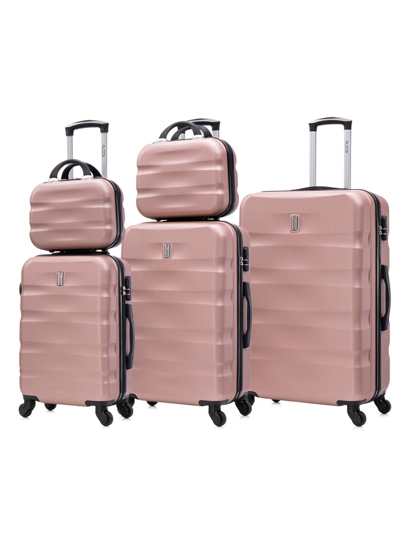 Set de Valises 5 Pièces | Cabine + Moyenne + Grande + 2 Vanity | CELIMS France Rose - Kiabi