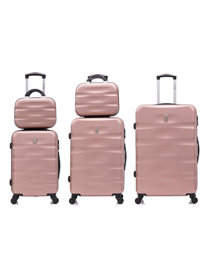 Set de Valises 5 Pièces | Cabine + Moyenne + Grande + 2 Vanity | CELIMS France Rose - Kiabi