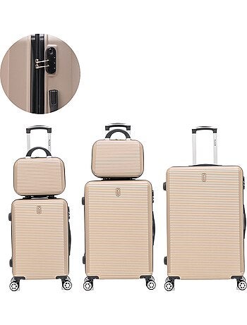 Set de Valises 5 Pièces | Cabine + Moyenne + Grande + 2 Vanity | Modèle Weekend | CELIMS France