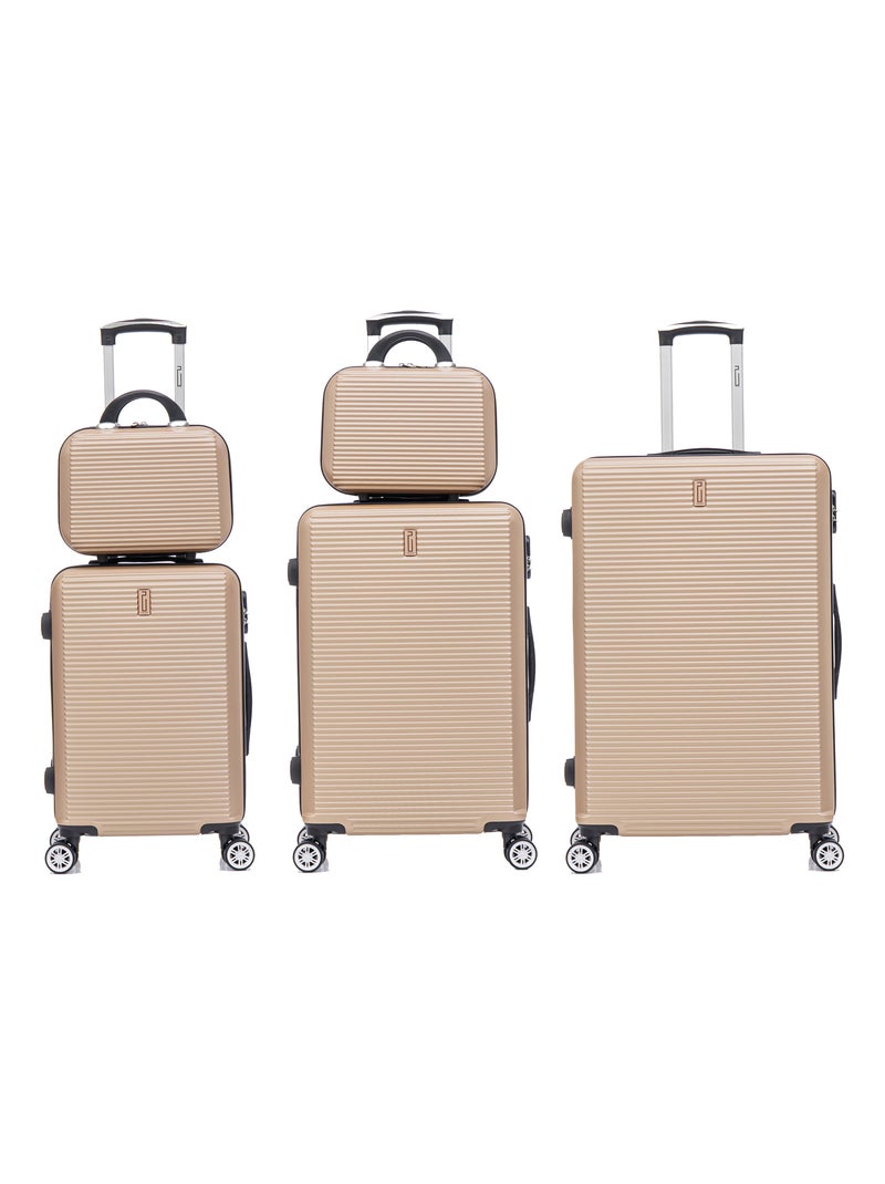 Set de Valises 5 Pièces | Cabine + Moyenne + Grande + 2 Vanity | Modèle Weekend | CELIMS France Champagne - Kiabi