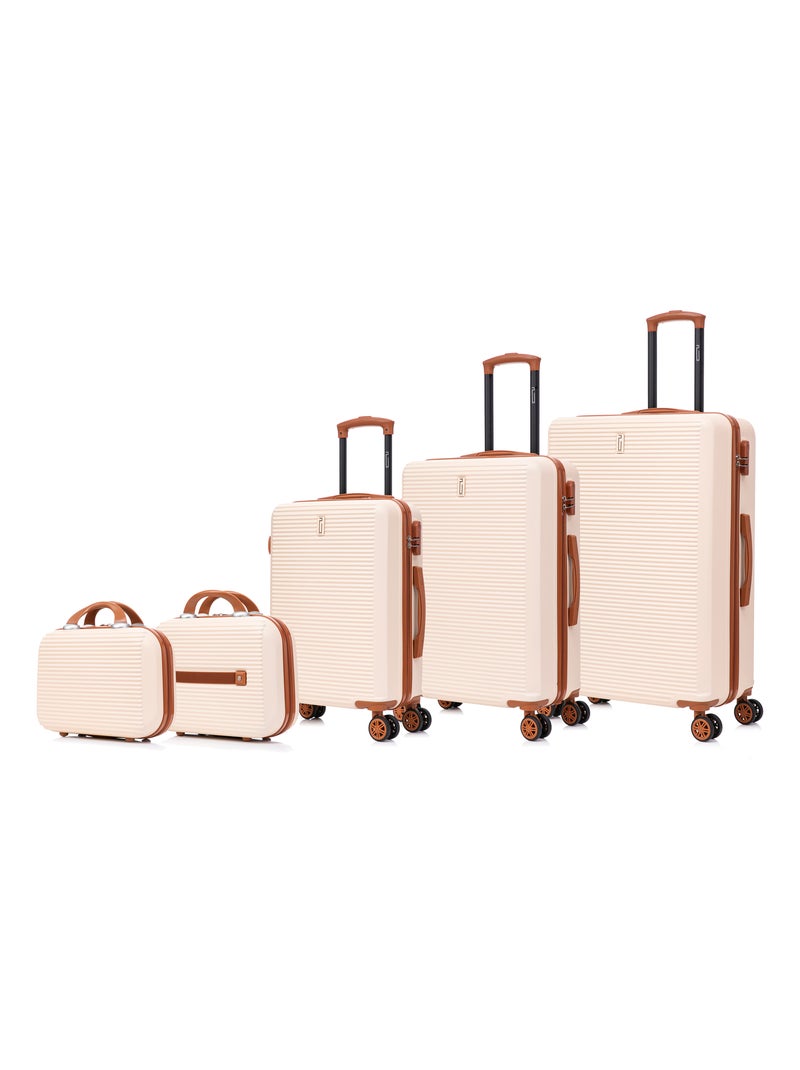 Set de Valises 5 Pièces | Cabine + Moyenne + Grande + 2 Vanity | Modèle Weekend | CELIMS France Crème - Kiabi