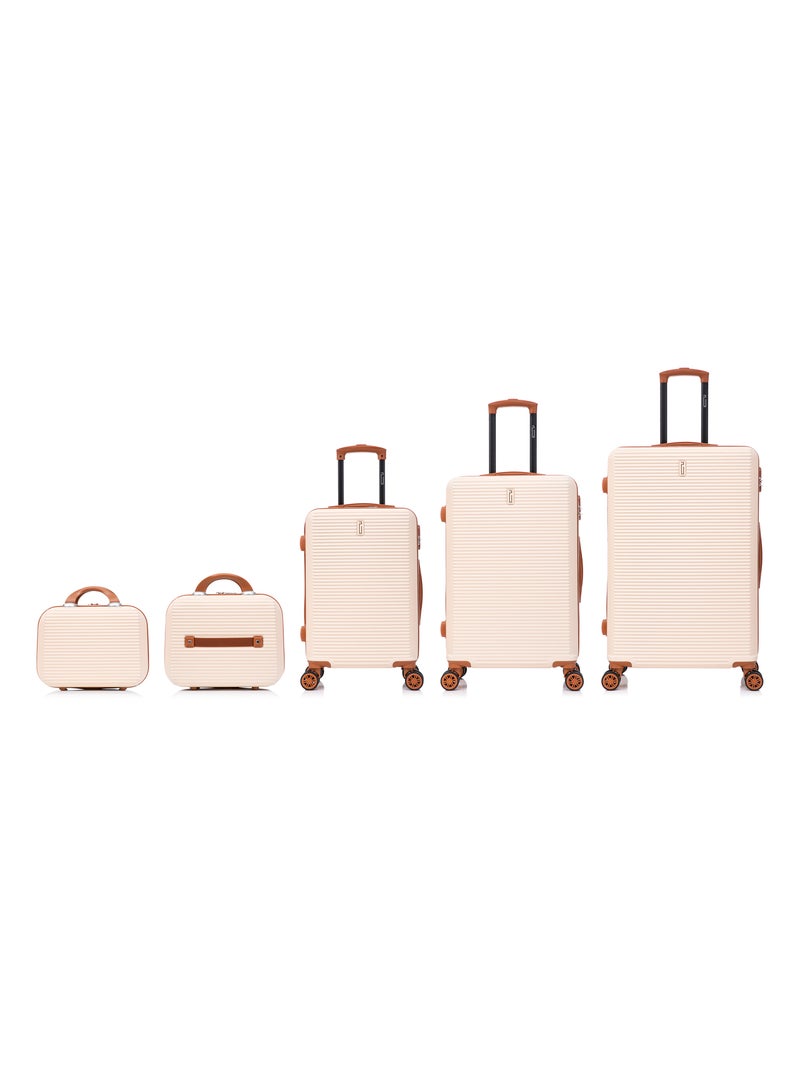 Set de Valises 5 Pièces | Cabine + Moyenne + Grande + 2 Vanity | Modèle Weekend | CELIMS France Crème - Kiabi
