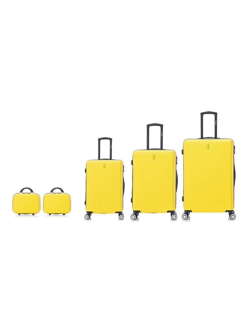 Set de Valises 5 Pièces | Cabine + Moyenne + Grande + 2 Vanity | Modèle Weekend | CELIMS France Jaune - Kiabi