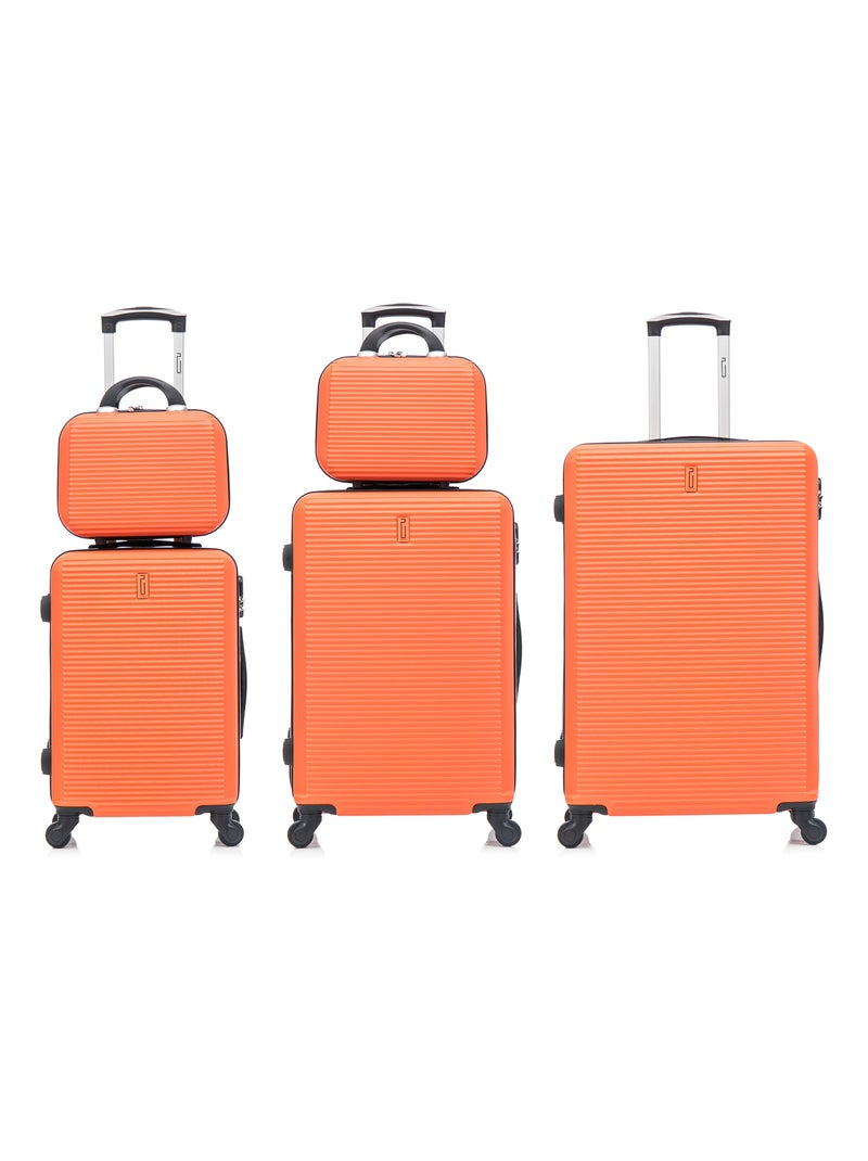 Set de Valises 5 Pièces | Cabine + Moyenne + Grande + 2 Vanity | Modèle Weekend | CELIMS France Orange - Kiabi