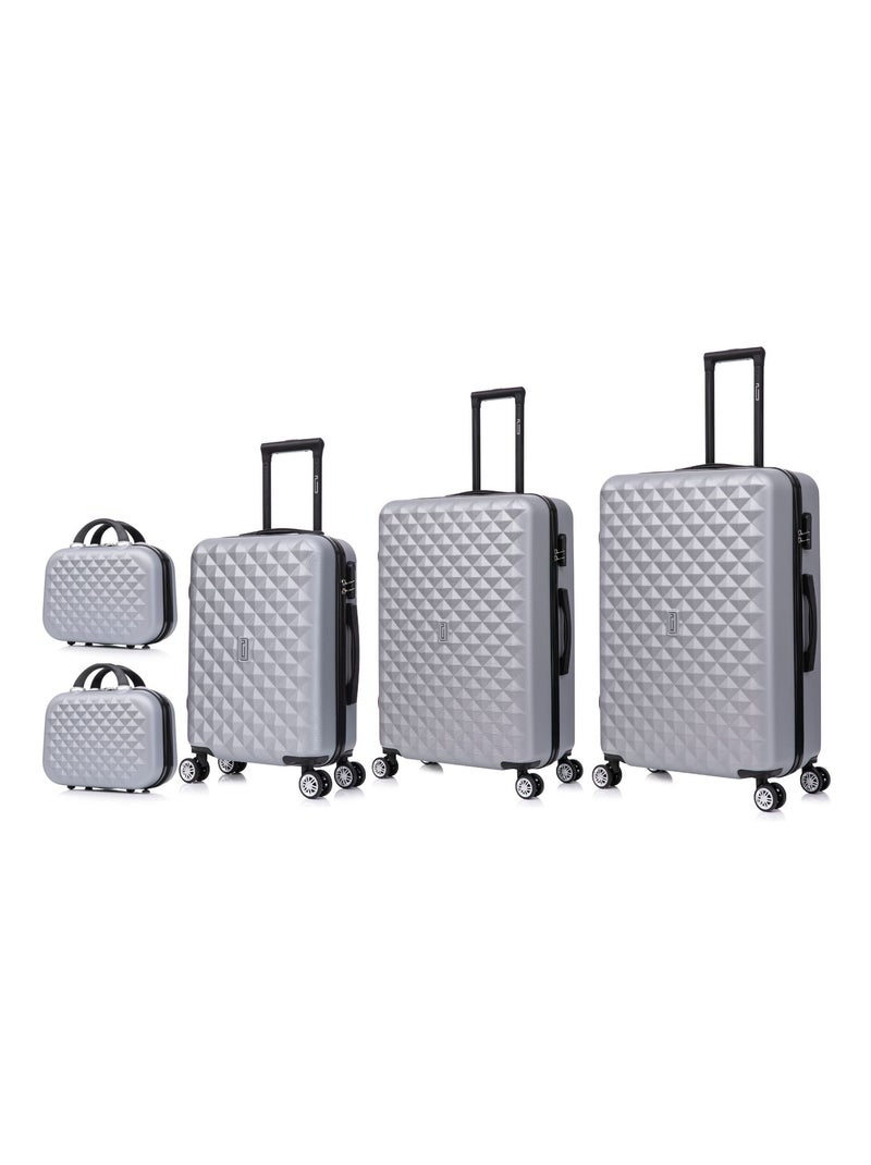 Set de Valises 5 Pièces | Cabine + Moyenne + Grande + 2 Vanity | Serrure Intégrée | CELIMS France Gris - Kiabi