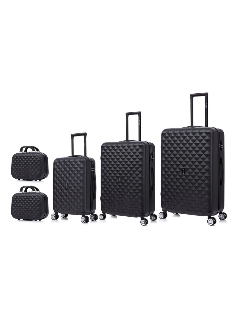 Set de Valises 5 Pièces | Cabine + Moyenne + Grande + 2 Vanity | Serrure Intégrée | CELIMS France Noir - Kiabi