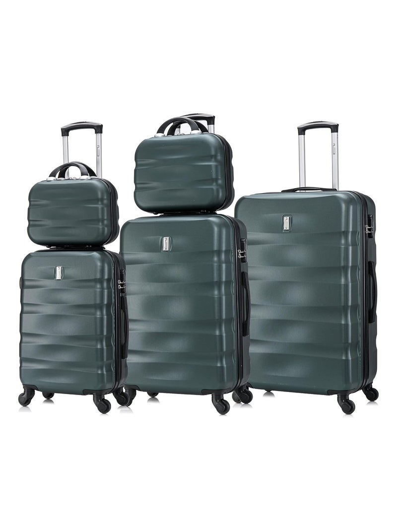 Set de Valises 5 Pièces | Cabine + Moyenne + Grande + 2 Vanity | Serrure Intégrée | CELIMS France Vert - Kiabi
