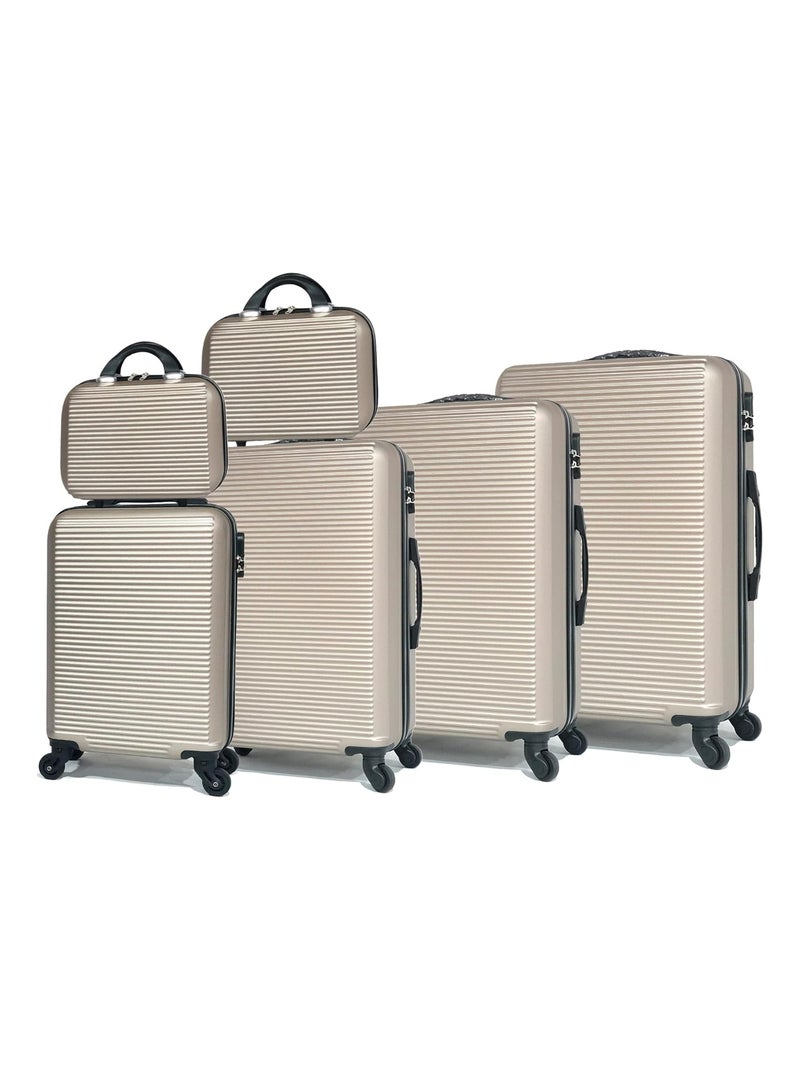 Set de Valises 6 Pièces | Bagage à Main + Cabine + Moyenne + Grande + 2 Vanity | CELIMS France Champagne - Kiabi