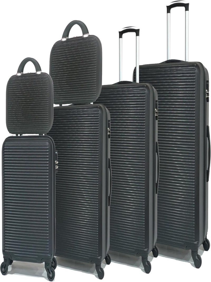 Set de Valises 6 Pièces | Bagage à Main + Cabine + Moyenne + Grande + 2 Vanity | CELIMS France Noir - Kiabi