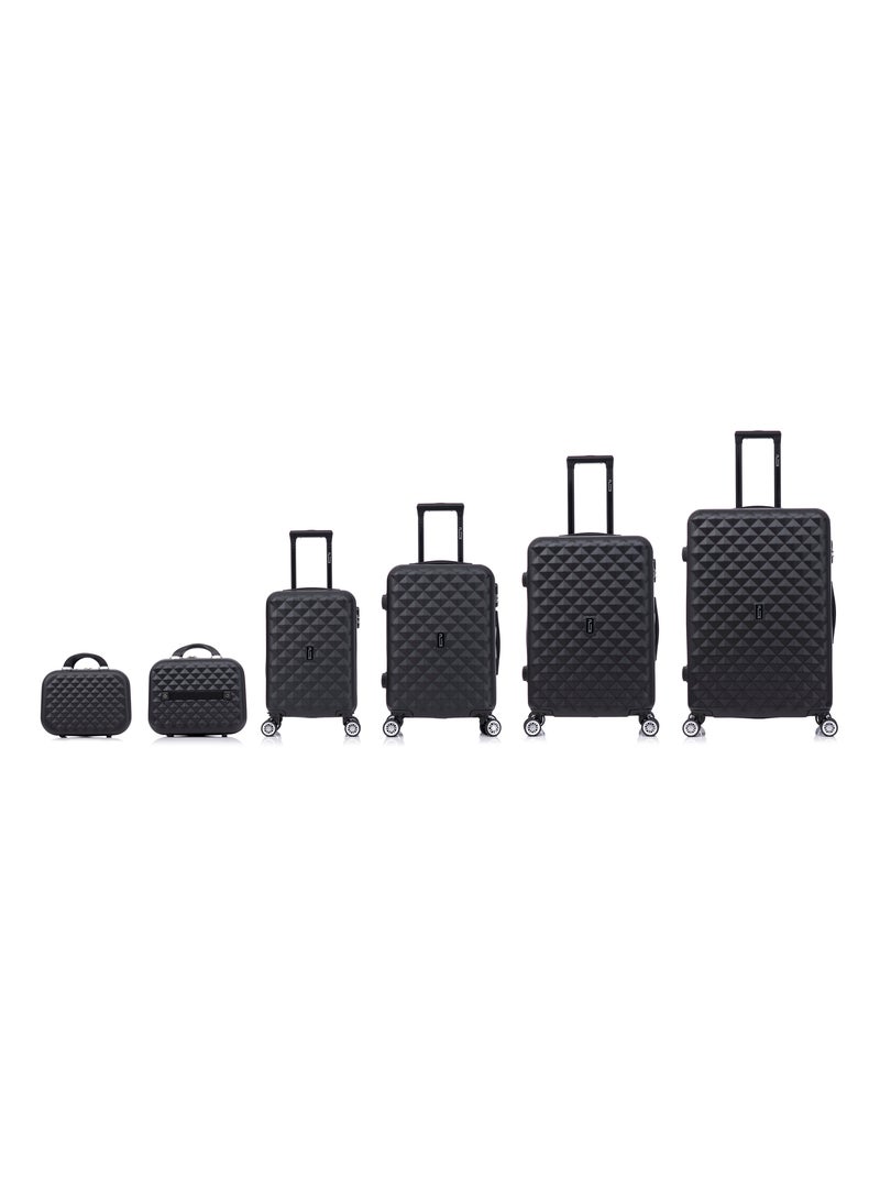 Set de Valises 6 Pièces | Bagage à Main + Cabine + Moyenne + Grande + 2 Vanity | CELIMS France Noir - Kiabi