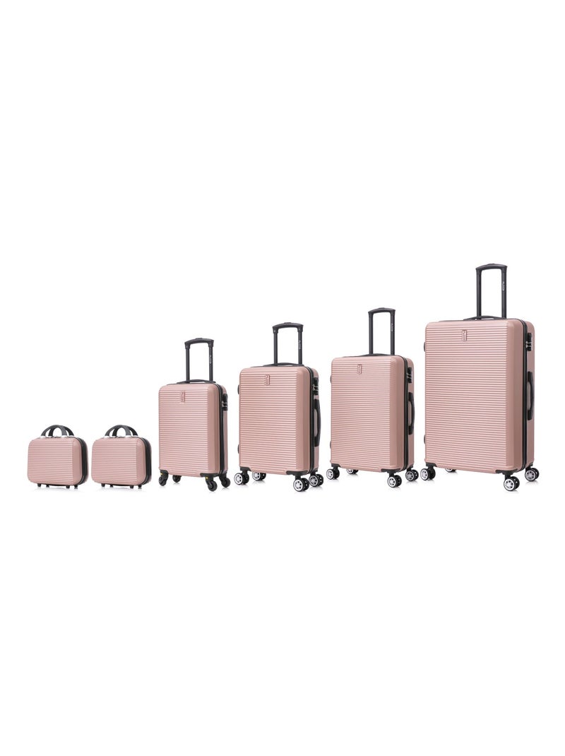 Set de Valises 6 Pièces | Bagage à Main + Cabine + Moyenne + Grande + 2 Vanity | CELIMS France Rose - Kiabi