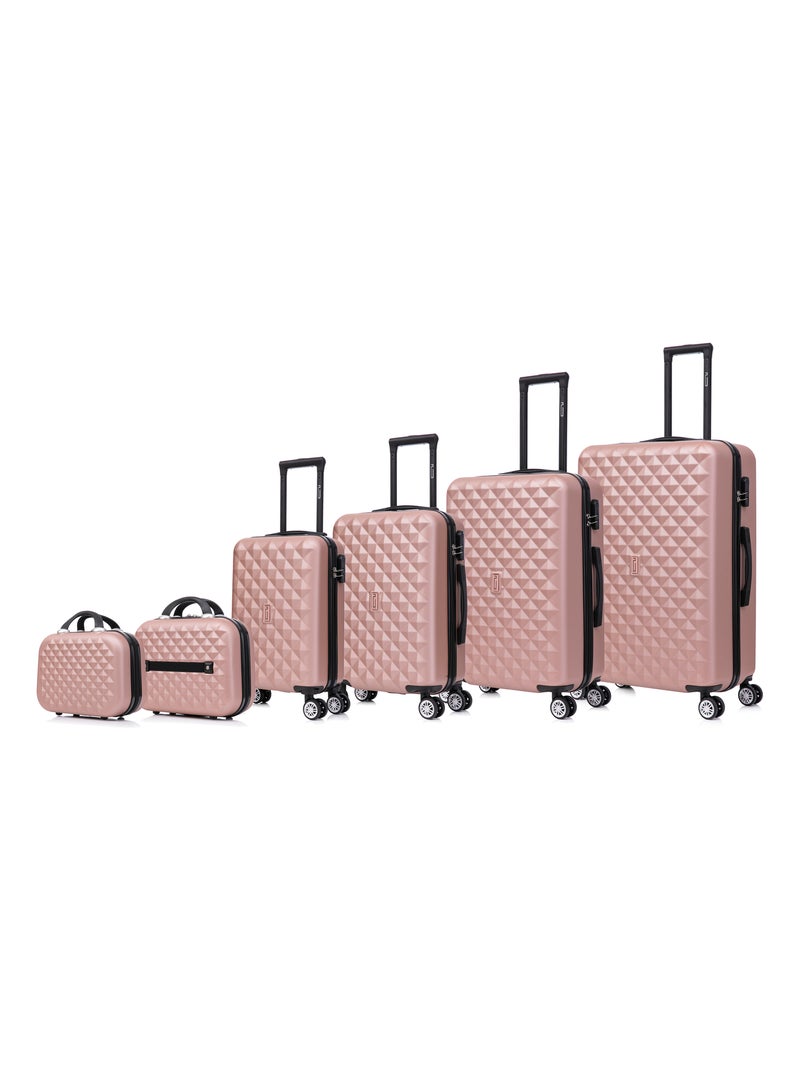 Set de Valises 6 Pièces | Bagage à Main + Cabine + Moyenne + Grande + 2 Vanity | CELIMS France Rose - Kiabi