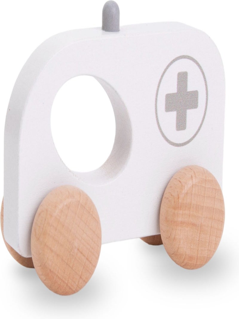 Set de véhicules en bois ambulance et pompier Mamabrum Beige - Kiabi