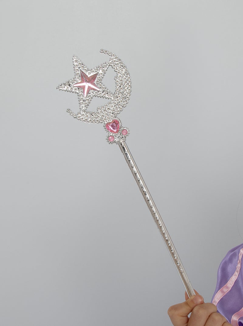 Set diadème + baguette princesse argenté/rose - Kiabi