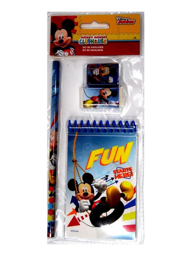 Set écolier Mickey, carnet, crayon, gomme et taille crayon Multicolore - Kiabi