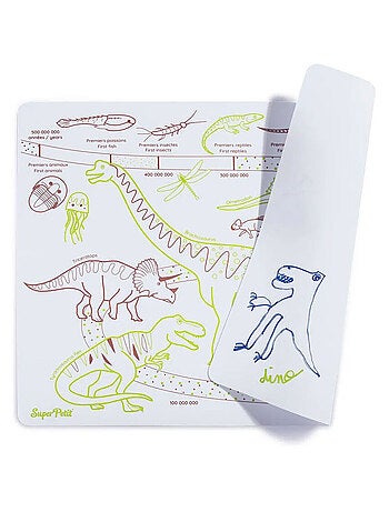 Set en silicone à colorier réversible - L'ère des dinosaures