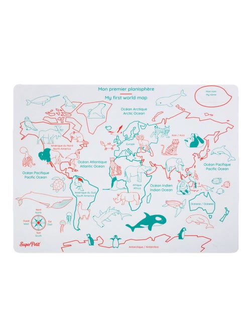 Set en silicone à colorier réversible - Planisphère - Kiabi